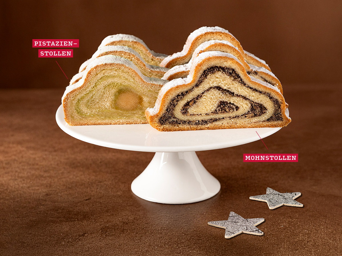 Unsere neuen Pistazien- und Mohnstollen